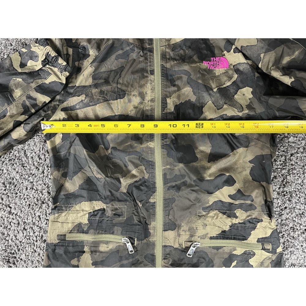 The North Face HyVent 2.5L Rain Jacket Women's Small Camo Hooded Zip Waterproof - Picture 4 of 10
